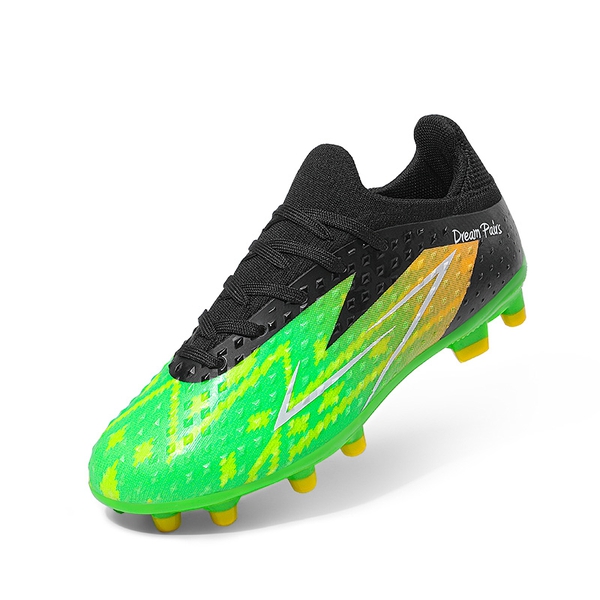 Boys' & Girls' Firm Groud Youth Soccer Cleats  - NEON GREEN BLACK -  0